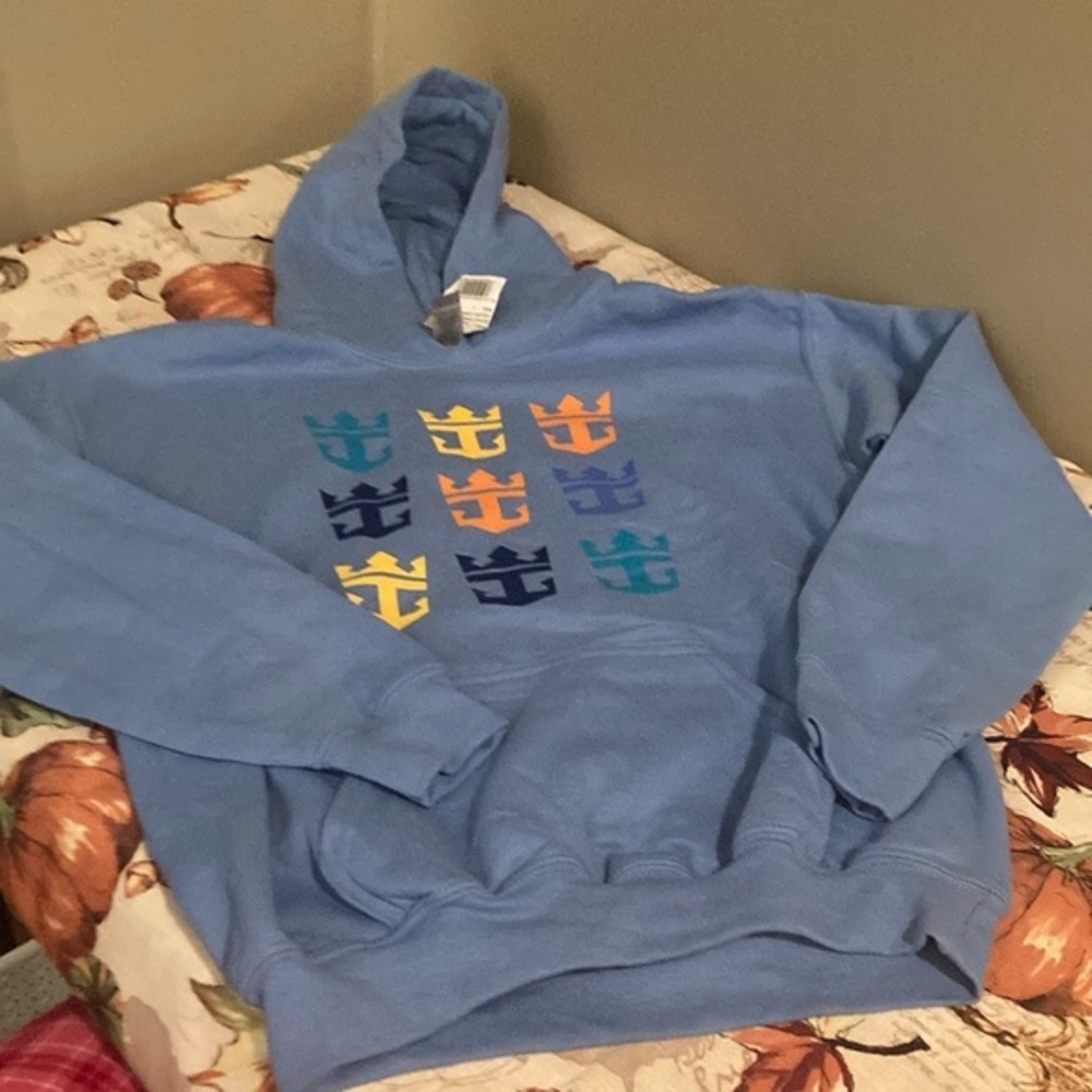 Kids Blue Graphic Hoodie Sweatshirt - Picture 1 of 8